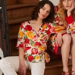 Clearance Chemisier Calleis Rouge Studio Outlet Vêtements|Tops & Blouses