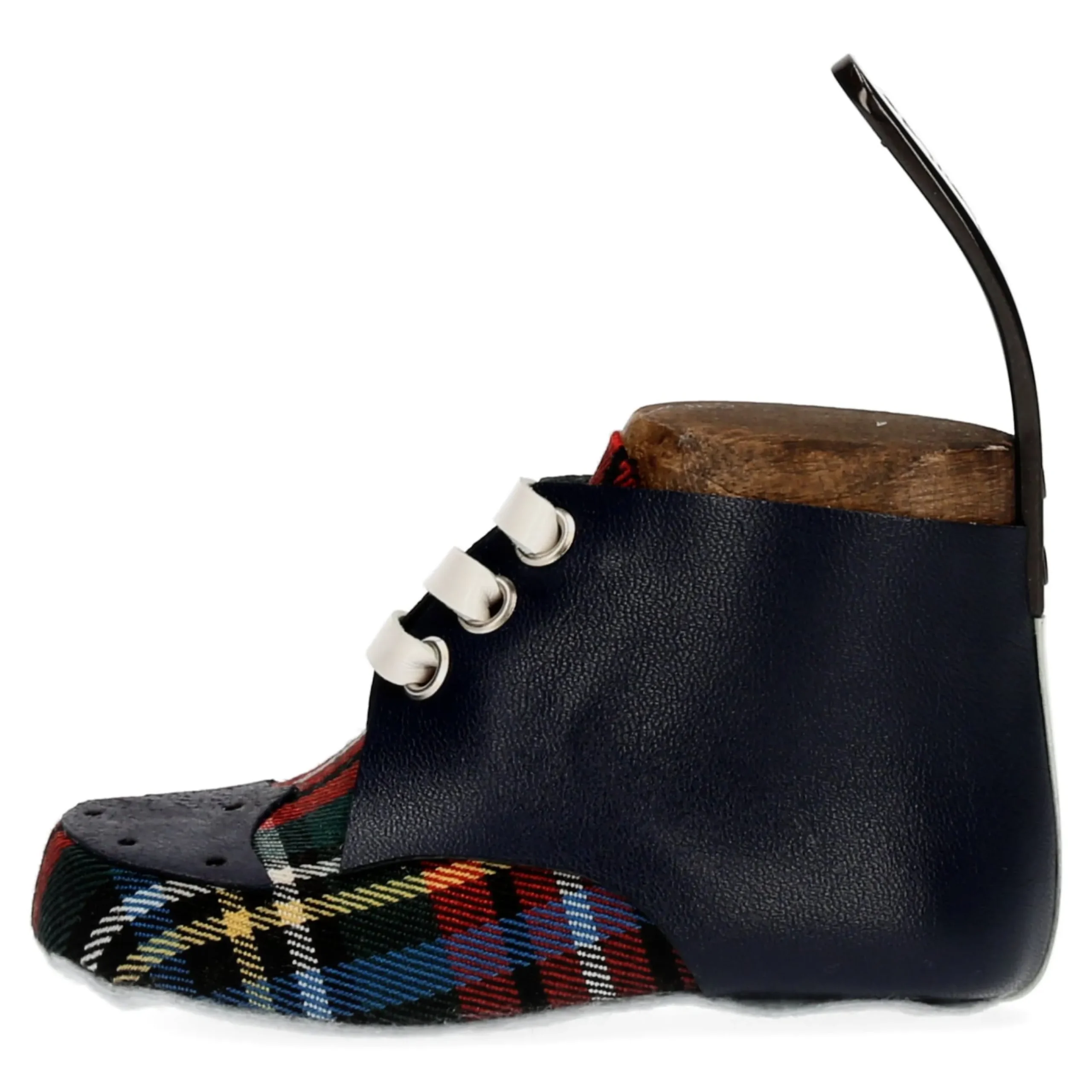 Discount Patère murale pièce unique motif tartan bleu marine Décoration & Maison
