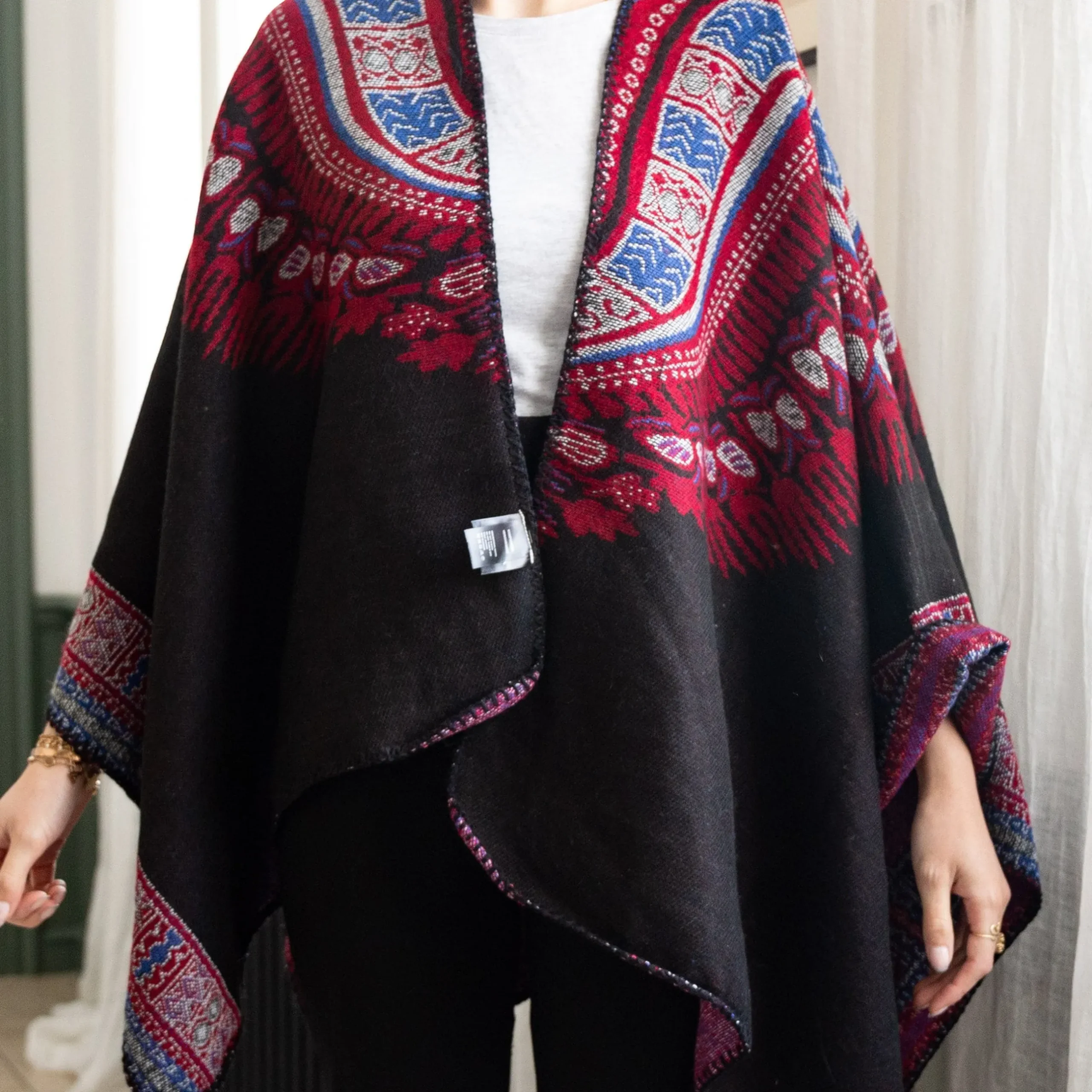 Fashion Poncho Pluma Foulards & Écharpes